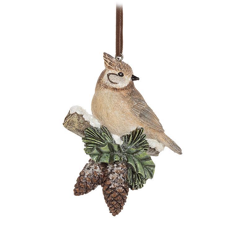 Ornement sculpté hibou assis