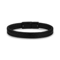Modern Belt Leather Bracelet Black 8mm - Men's by A.R.Z Steel