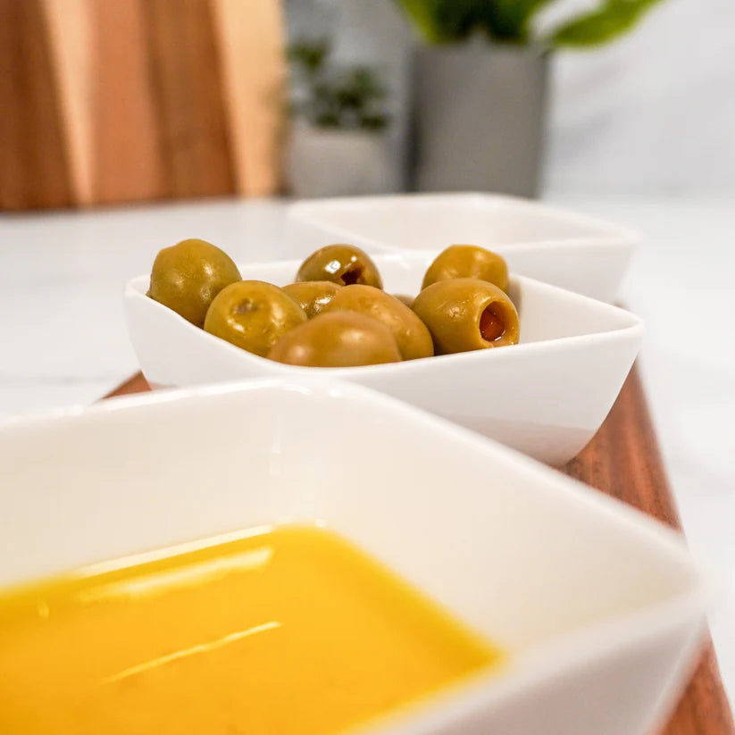 White Ceramic Dipping Bowls (set of 3)