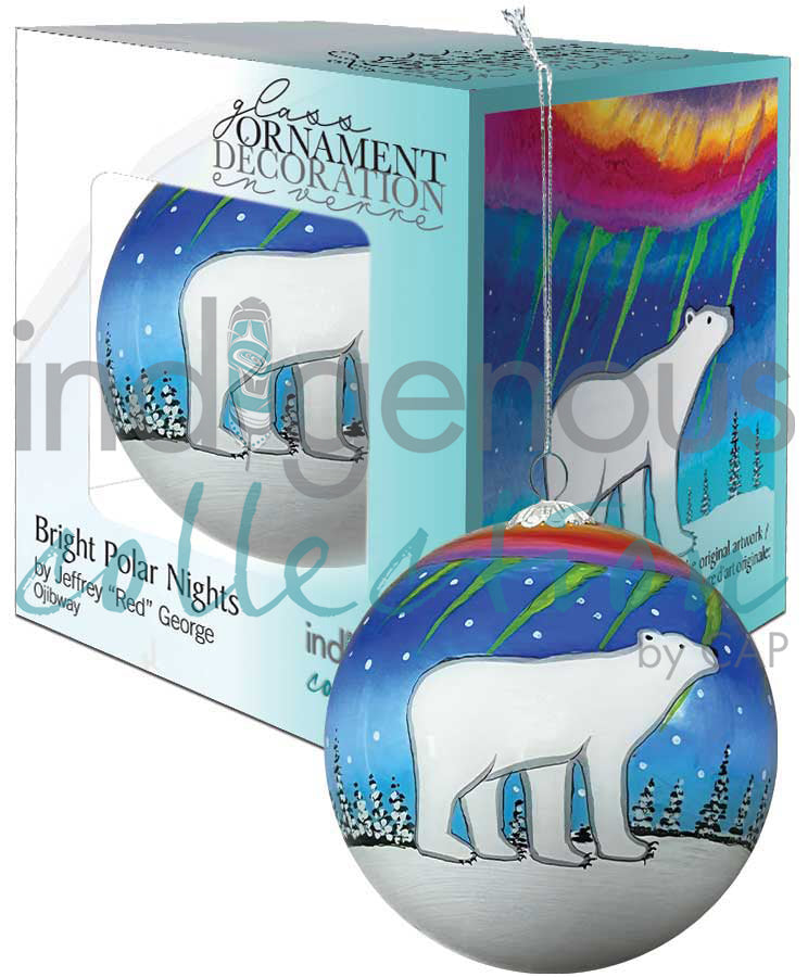 Bright Polar Nights Glass Ornament