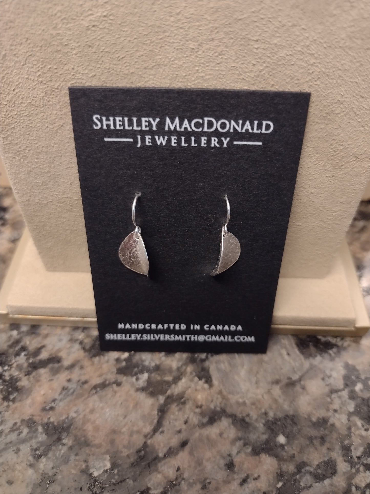 Curved Leaf Dangle Earrings