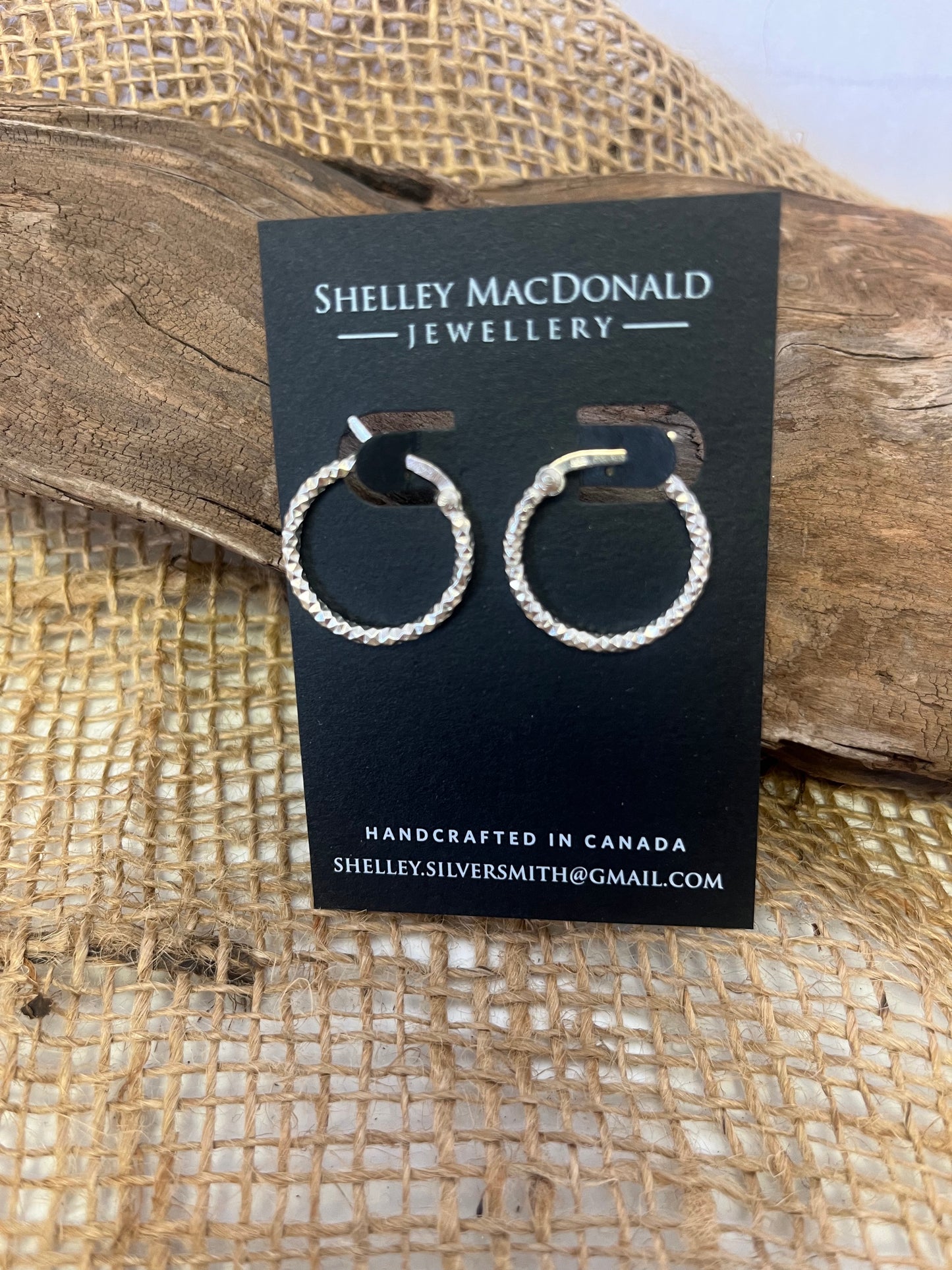 Diamond Texture Hoops