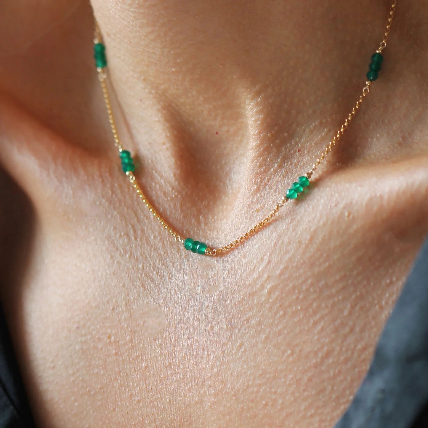Dottie Necklace - Green Onyx