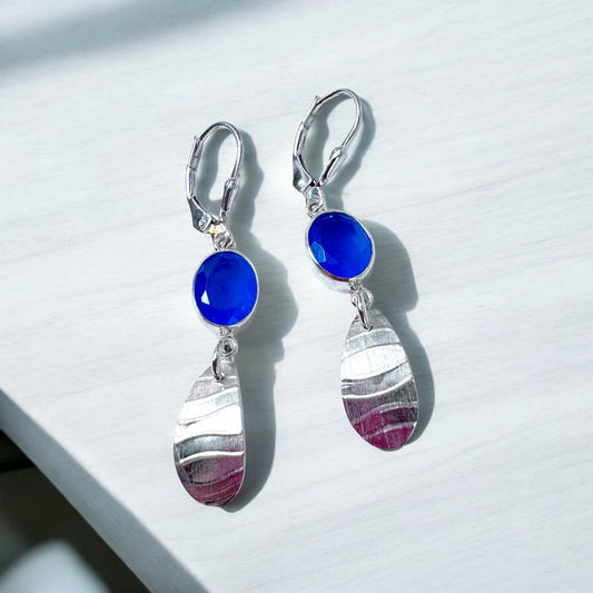 Boucles d'Oreilles Raza Howelite & Onyx Noir