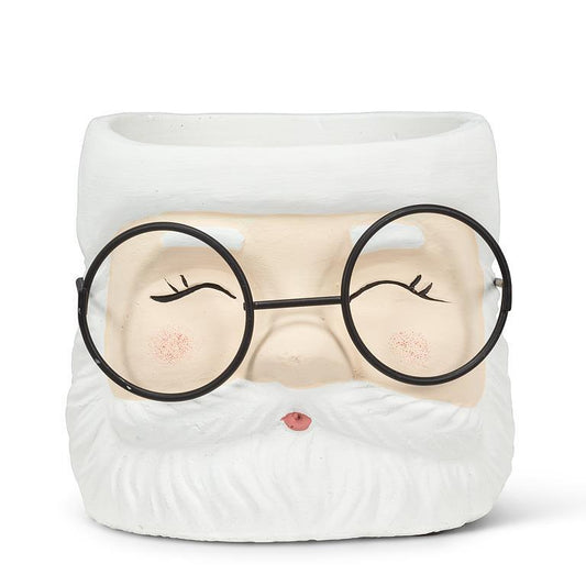Santa Planter with Glasses
