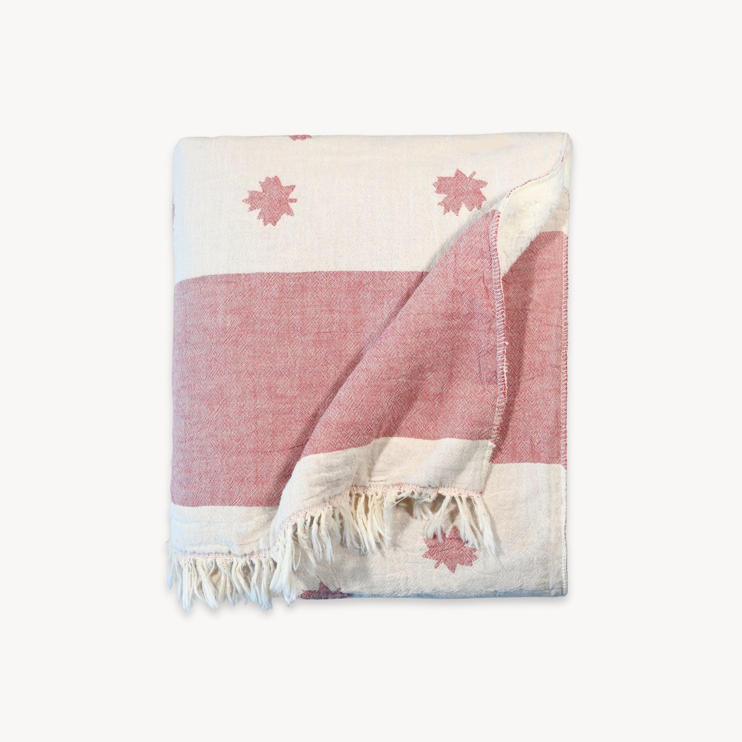 Fleece Lined Throw Maple Leaf