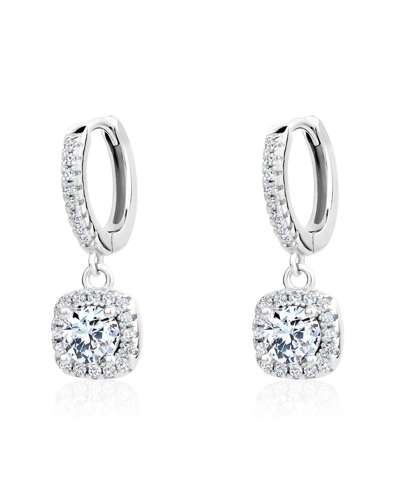 Moissanite Dangle Earrings Medium .50ct Sterling Silver - Larus