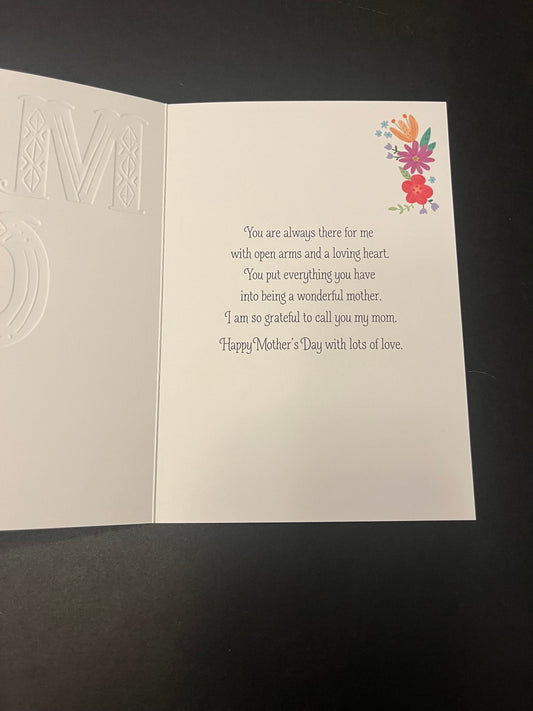 Mom Teal Floral - Mother's Day Card