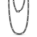 Figaro Link Chain 5mm Black 20" Stainless Steel - Men's