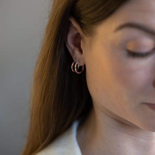 Thin Hoop Stack Earrings