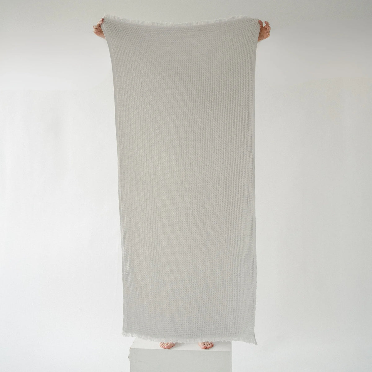 French Waffle Bath Towel - Silk Grey