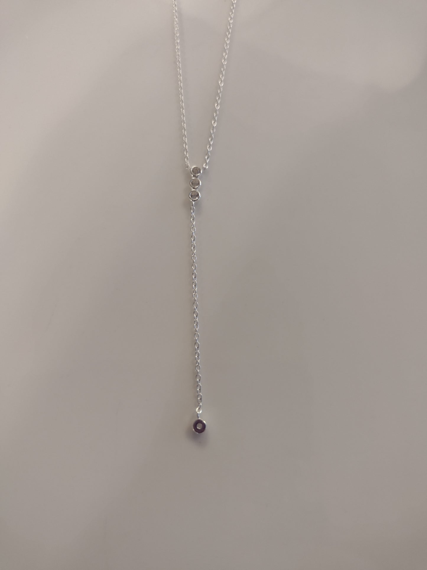 White Topaz Lariat Necklace