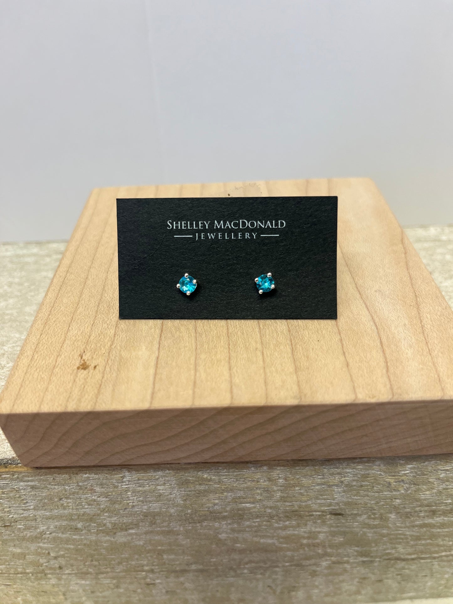 Gemstone Stud Earrings Sterling Silver - Handmade in Canada