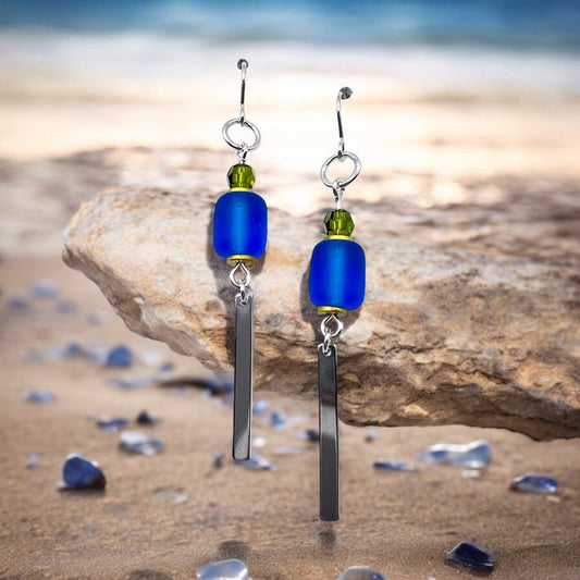 Boucles d'Oreilles Raza Howelite & Onyx Noir