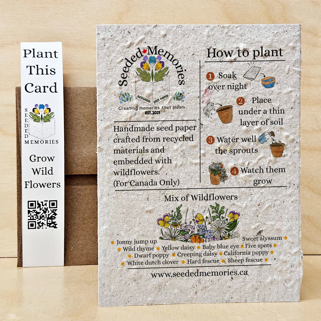 Seeded Paper Thank You Card - Thank You For Helping Me Grow