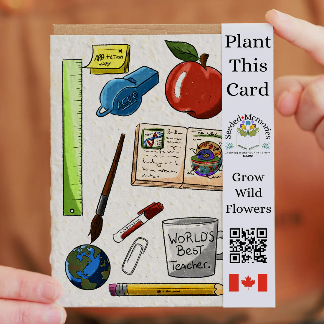 Seeded Paper Card - World's Best Teacher