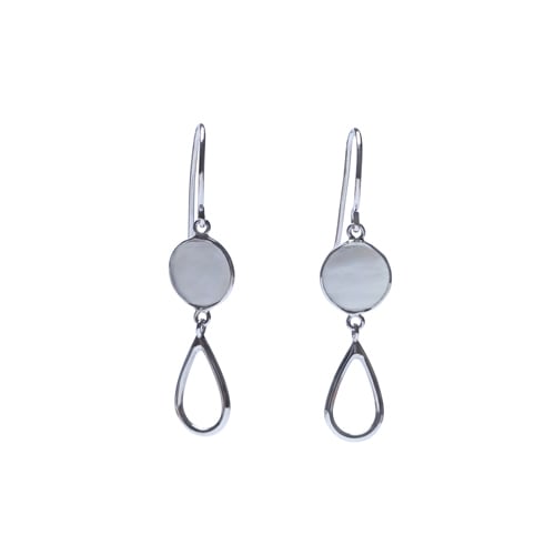 Round Shell with Teardrop Earring