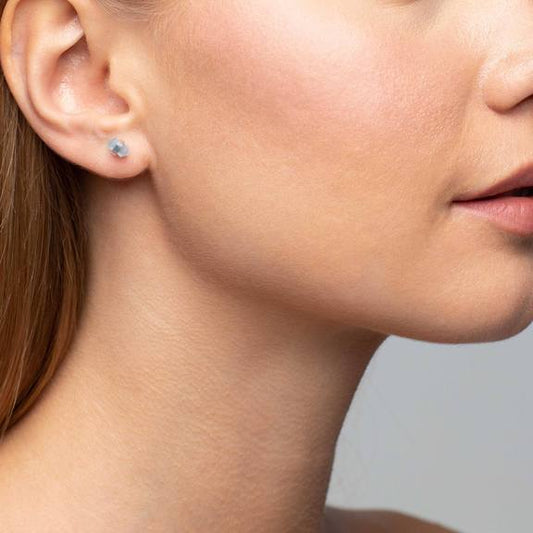 Aigue-marine avec boucles d'oreilles en argent