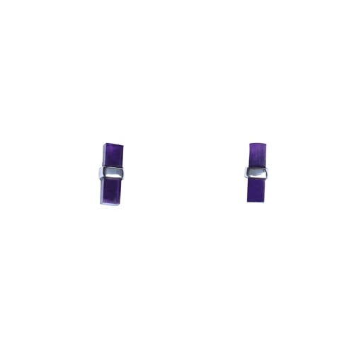 Silver Wrap Stud Amethyst Earrings