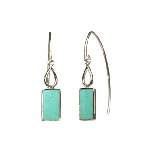 Teardrop Hand Cut Turquoise Earring