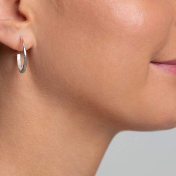 Hand Hammered Pull Through Hoop Earring