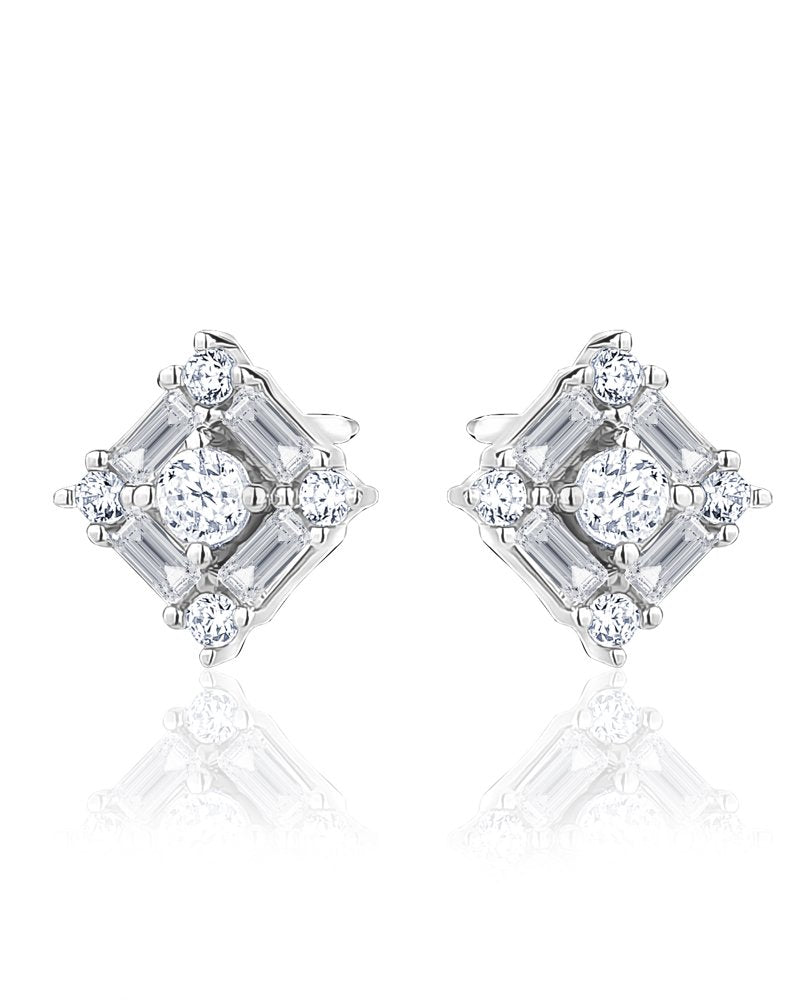 Boucles d'oreilles carrées scintillantes