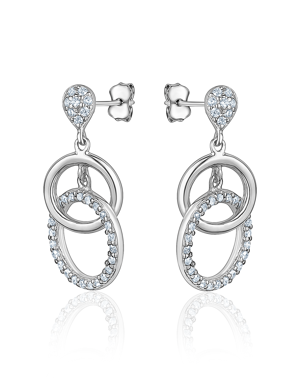 Drop Earrings Hand set with Cubic Zirconium