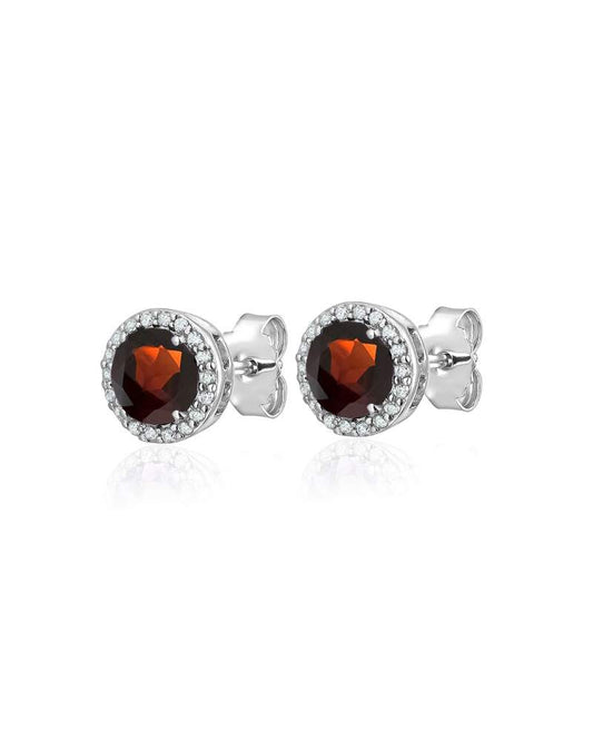 Boucles d'oreilles grenat classique
