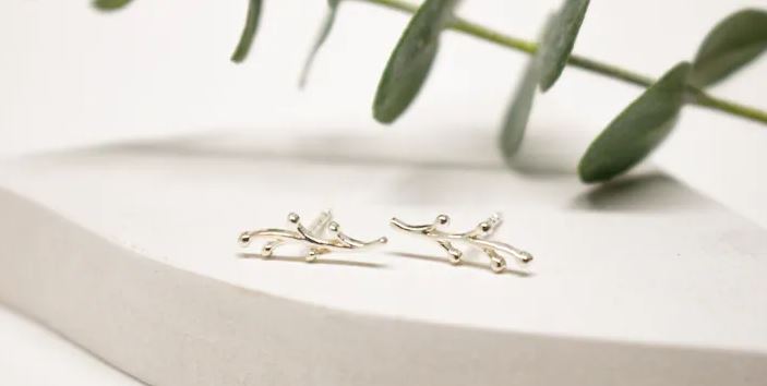 Boucles D'oreilles Tiges Branche De Canneberge