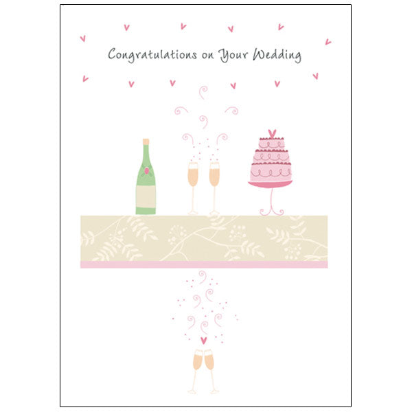 Cake & Champagne--Wedding Congrats Card