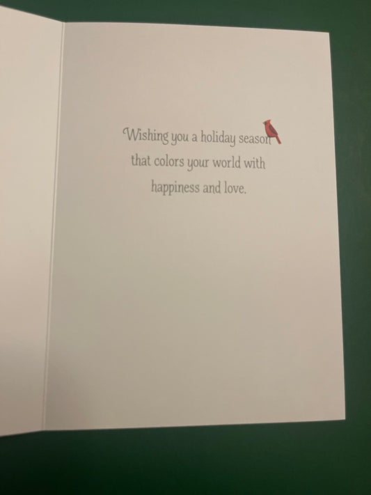 Cardinaux colorés Carte de vœux