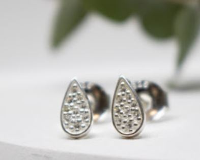 Boucles d'Oreilles Goutte Pavée