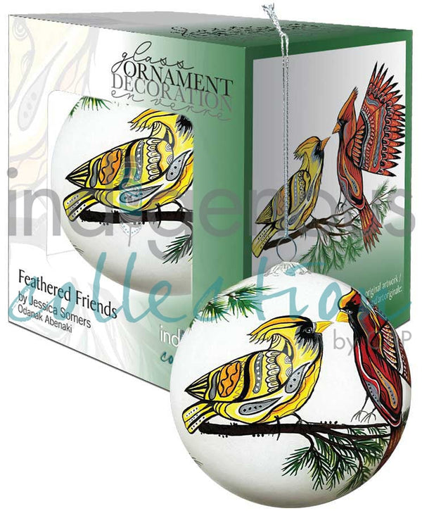 Feathered Friends Glass Ornament