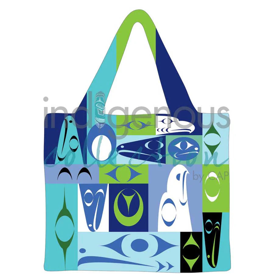 Coast Salish Design Reusable Shopping Bag