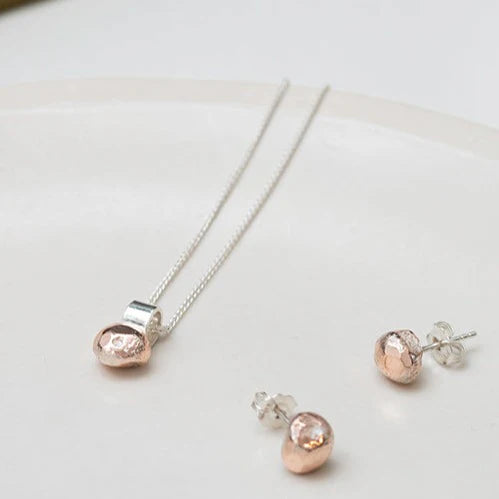 Medium Copper Bead and Tube Pendant