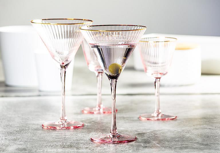 Optic Martini with Gold Rim