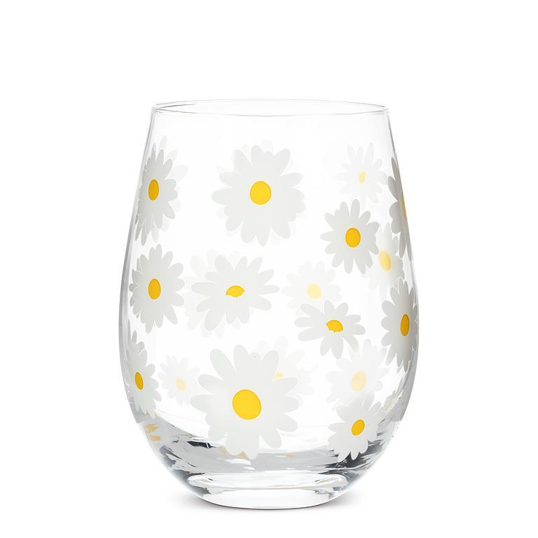 Daisies Stemless Wine Glass