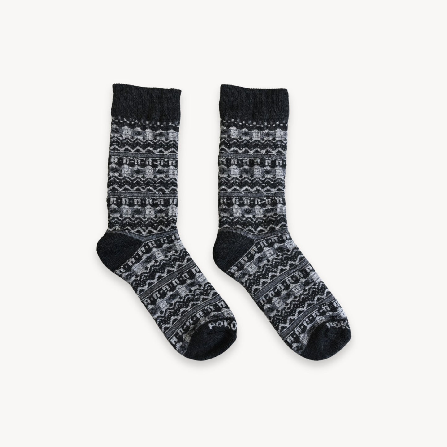 Alpaca Socks - Thick Print - Grey Mosaic