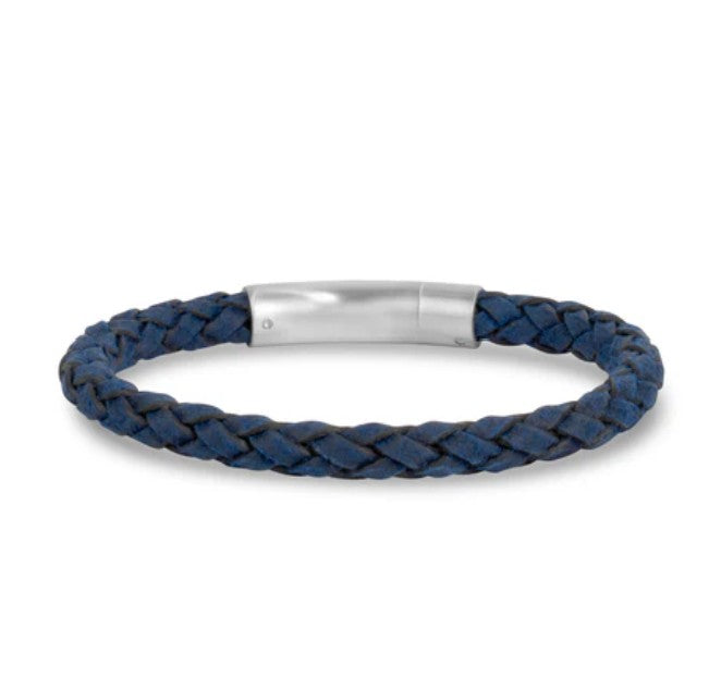 Blue Leather Bracelet