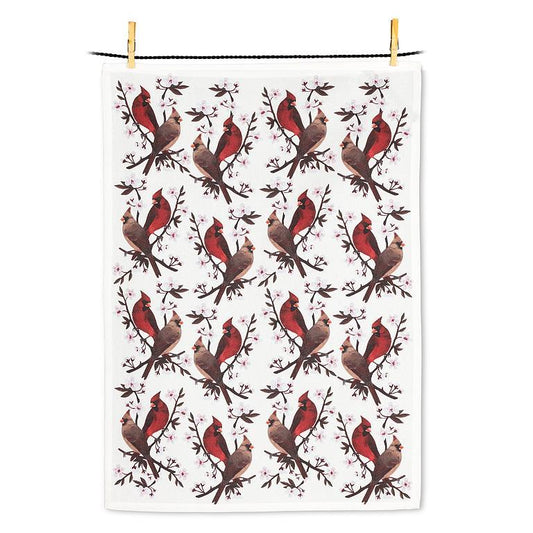 Cardinals and Cherry Blossoms Kitchen Towel