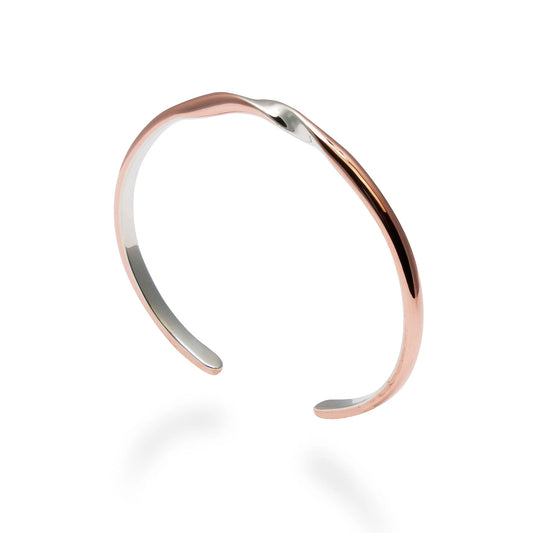 Copper & Silver Twist Cuff Bracelet - Stack Collection Canada