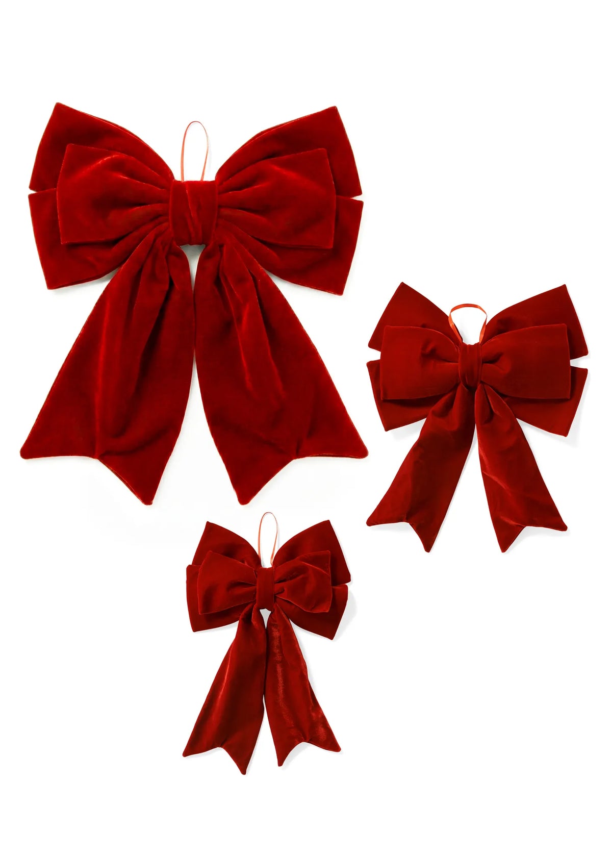 Medium Dark Red Velvet Double Bow