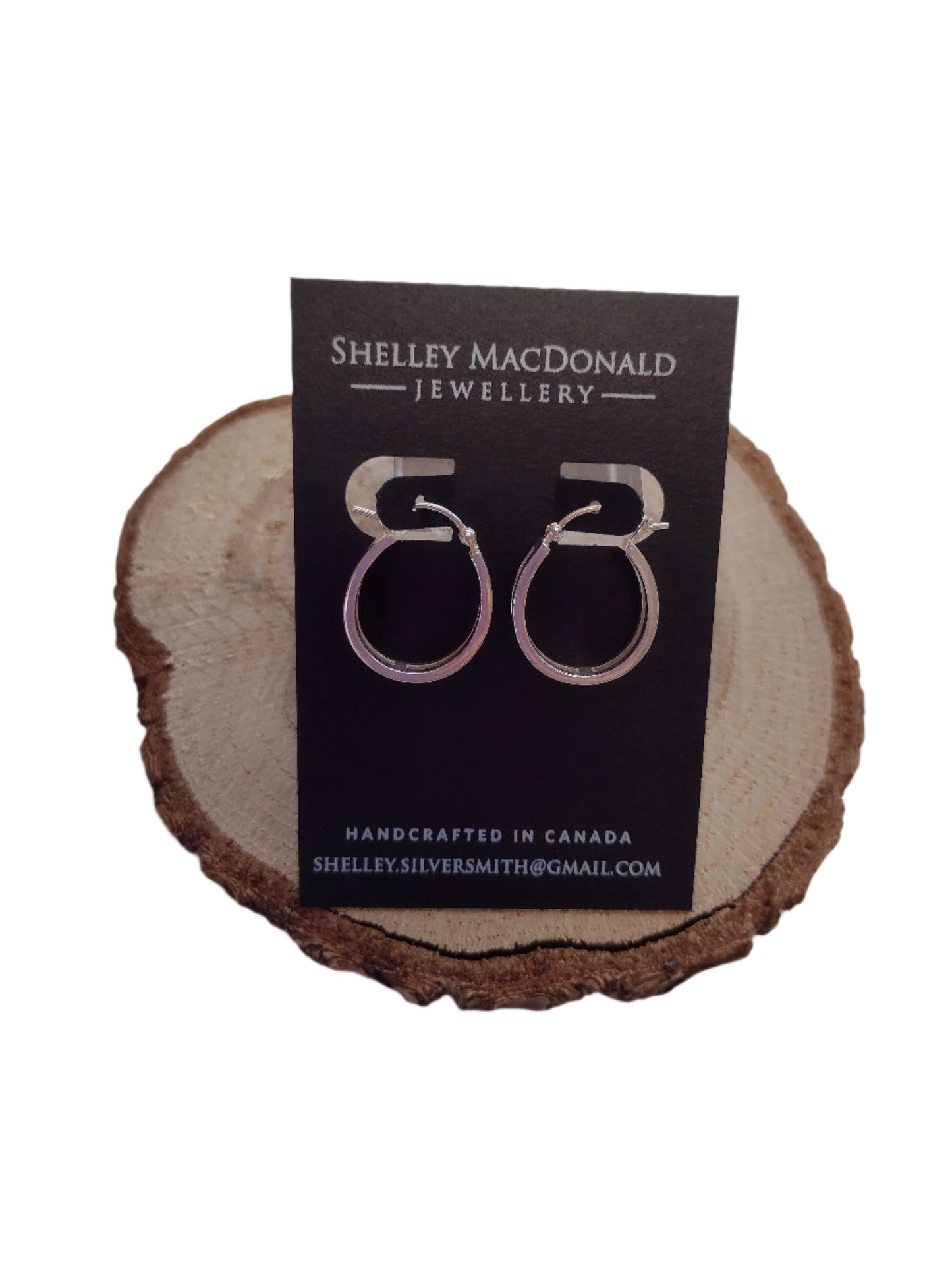 Double Line Silver Hoops