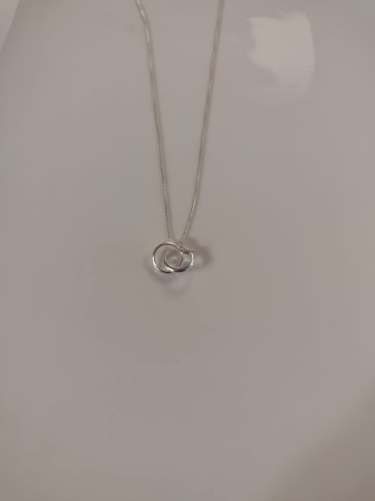Double Ring Plain Necklace
