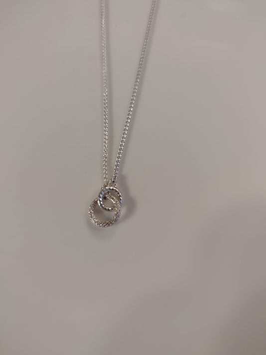 Double Ring Textured Necklace