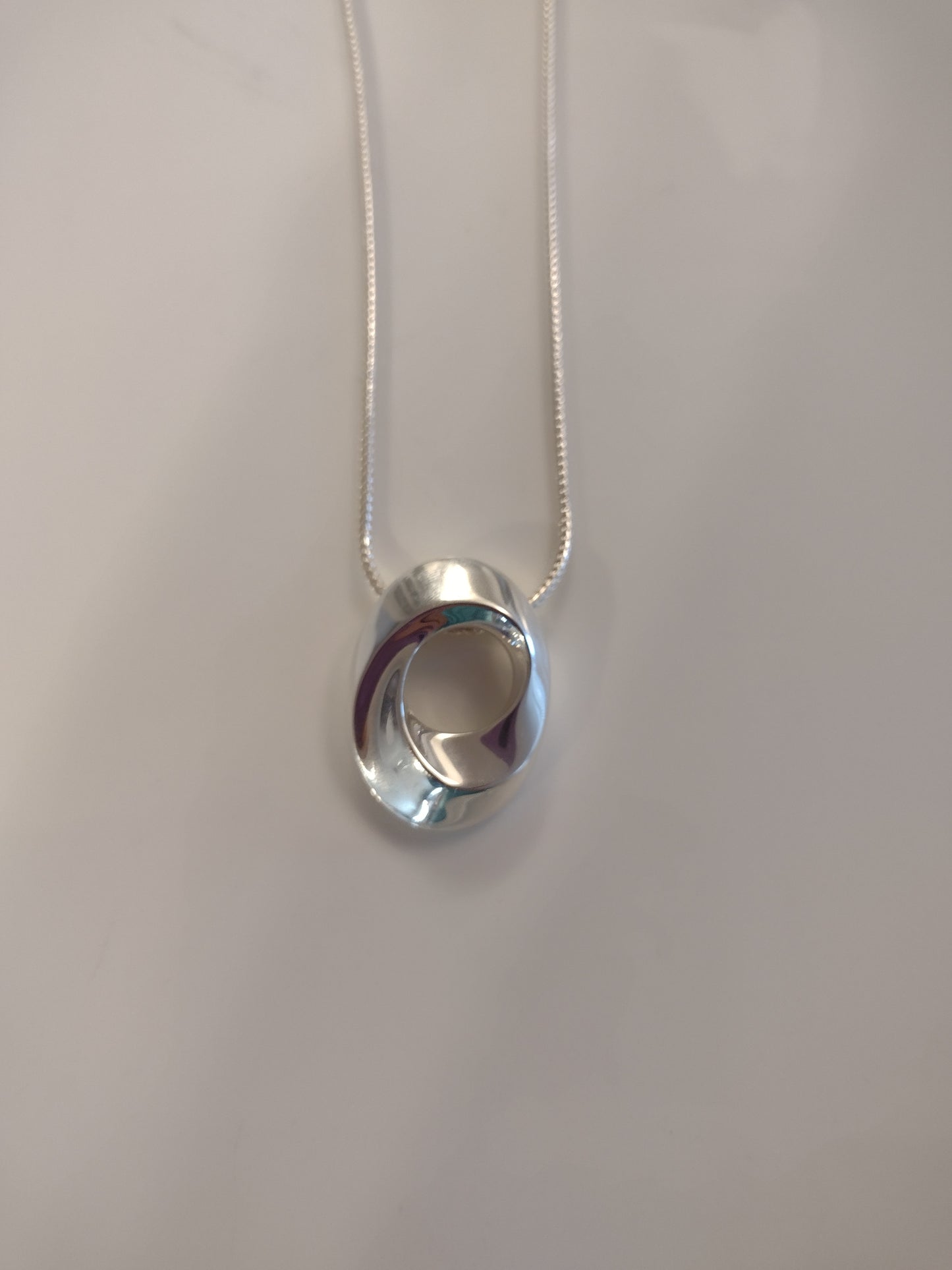 Large Twirl Sterling Silver Pendant