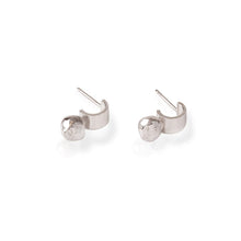 Silver Medium Size Bead and Tube Stud Earring
