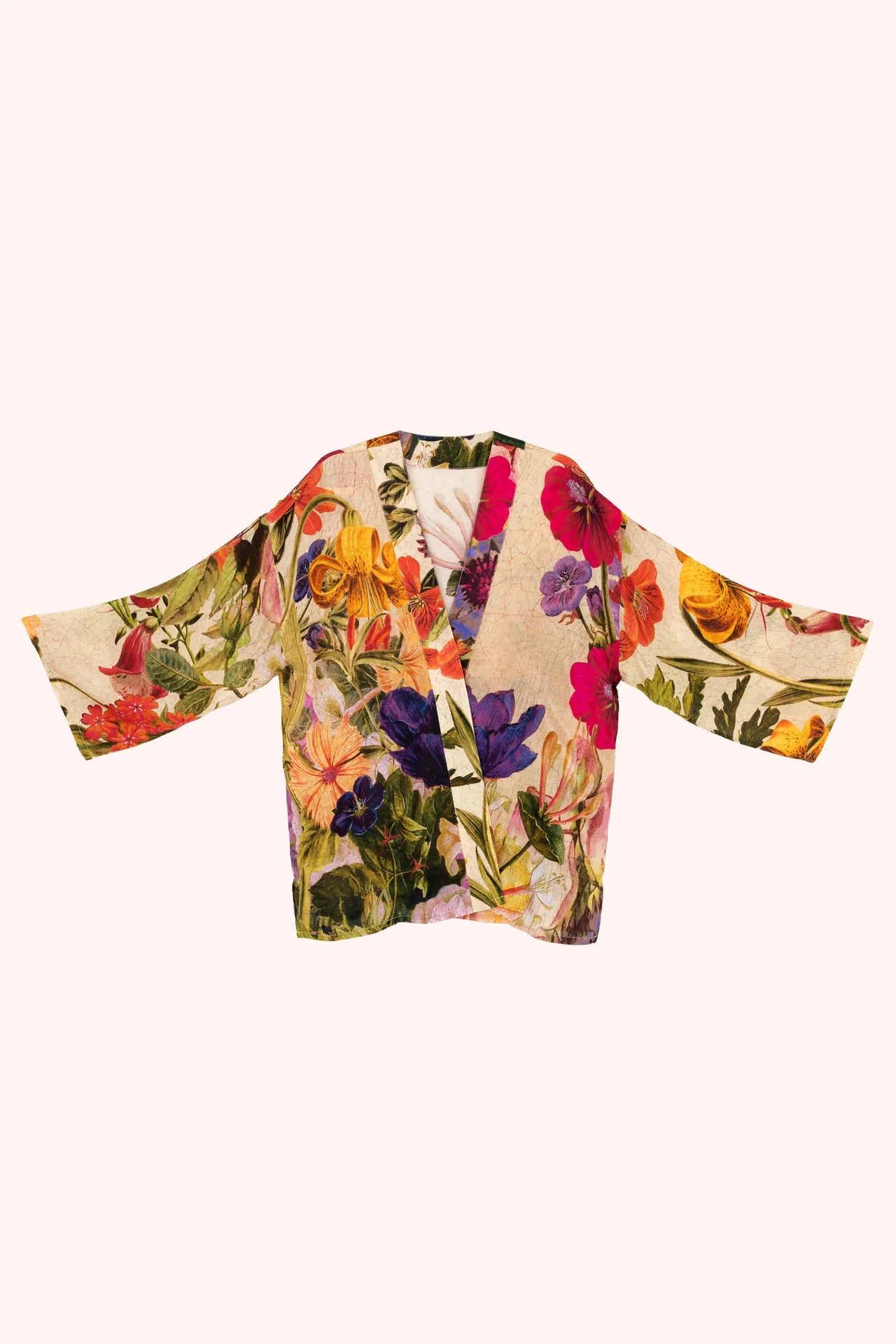 Mid Length Kimono Cream Posy