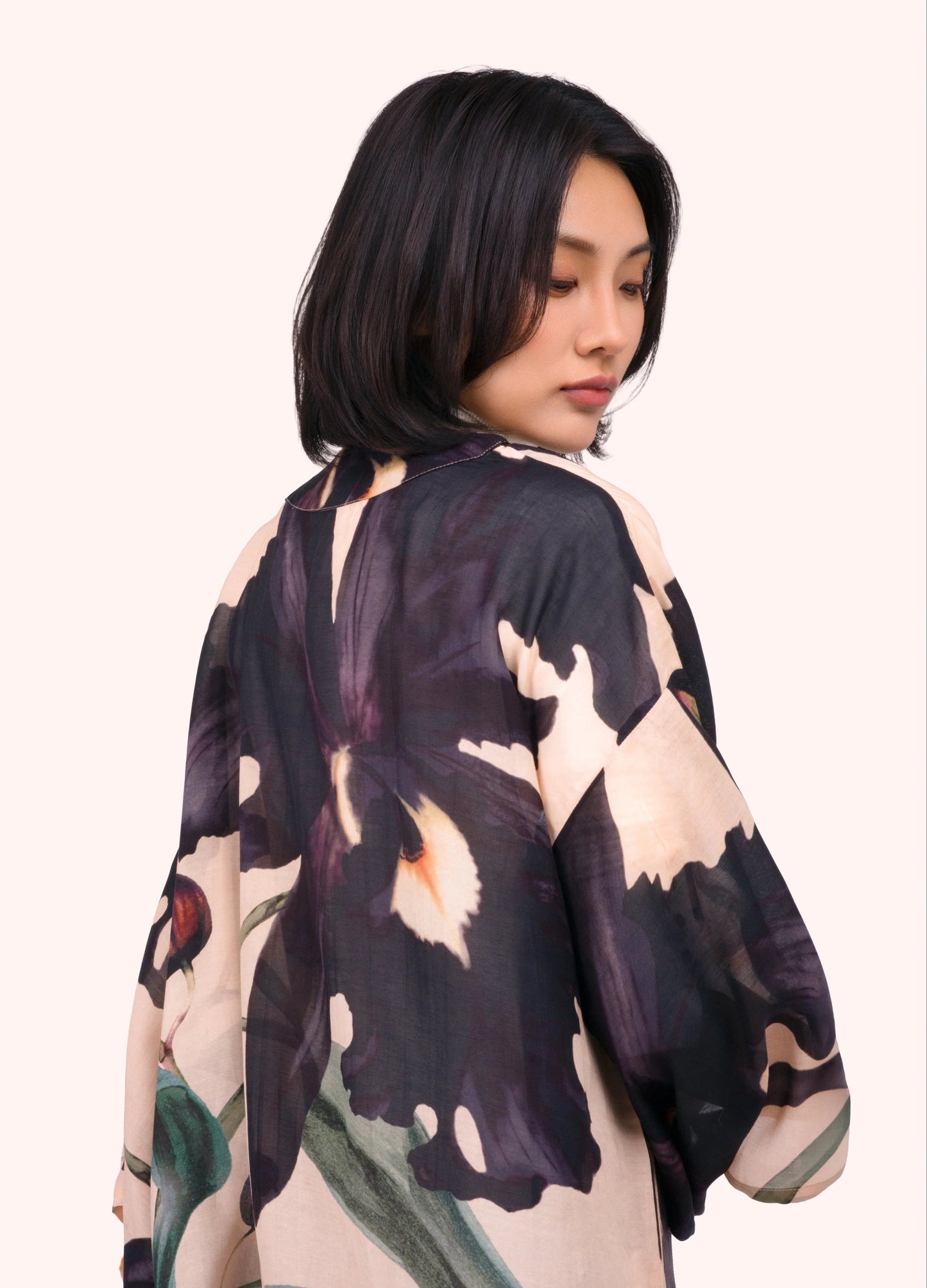 Midnight Orchid Short Kimono Jacket