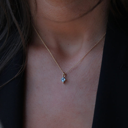 Mini Diana Necklace Swiss Blue Topaz